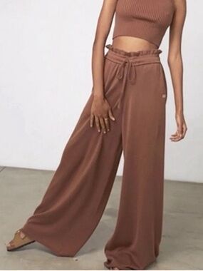 lunya Wide Leg Lounge Pants in Brown